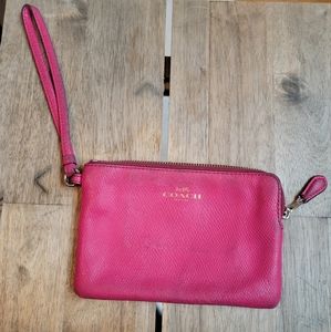 COACH small pink wristlet
